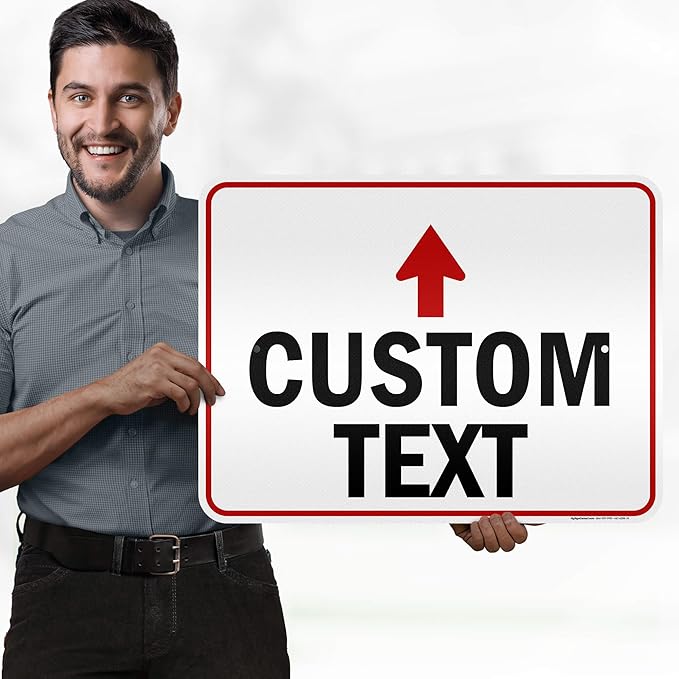 Custom Arrow Directional Sign, 18x24 Inches, 3M EGP Reflective, Rust Free .080 Aluminum, Fade Resistant, Made in USA by My Sign Center