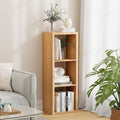 3 Cube Storage Organizer Single Row, Cube Shelf with Heavy-Duty Thick Boards, 13.31"L x 9.37"W x 36.93"H, Smooth Easy-Clean Panels, Simple Assembly, for Living Room Bedroom Office, Natural-Oak