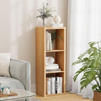 3 Cube Storage Organizer Single Row, Cube Shelf with Heavy-Duty Thick Boards, 13.31"L x 9.37"W x 36.93"H, Smooth Easy-Clean Panels, Simple Assembly, for Living Room Bedroom Office, Natural-Oak
