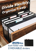 SortRax Plastic High Capacity Hanging File Folders, Letter Size, 4" Expanding Accordion Pocket with Movable Dividers, Heavy Duty for Filing Cabinet, Insertable Tabs, 6 Pack