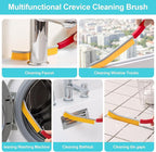 JOYMOOP 4 Pack Crevice Cleaning Brush, Red Hard Bristle Grout Brush, House Cleaning Supplies, Magnetic Gap Cleaning Brush for Kitchen, Bathroom, Window, Toilet, Multifunctional Cleaning Tools