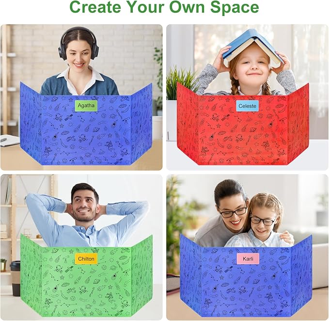 Ubenic 24-Pack Desk Dividers for Students, Space Cardboard Privacy Boards for Student, Privacy Shield Folder Boards, Classroom Divider Shield for School Teachers Home