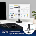 Note Tower Desktop Titan Document Holder for Typing | Compact 2 Page Paper Holder Stand for Desk | Document Stand Holds Copy Paper, Photos & Post Notes | for Fast Typing, Studying & Presenting