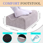 COMFelicify Foot Rest for Under Desk at Work, Ergonomic Under Desk Footrest with Washable Cover, Memory Foam Foot Stool for Office Chair & Gaming Chair, Back & Hip Pain Relief, Light Grey