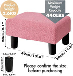BRIAN & DANY Small Foot Stool Ottoman, Footstool with Legs, Teddy Velvet Foot Rest for Living Room, Bedroom and Office, Hot Pink