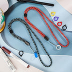 Chinco 16 Pcs Anti Lost Lanyard Set Include 2 Necklace Lanyards Safety Neck Strap with 14 Silicone Ring Soft Protective Ring(Blue, Red)