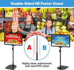 8Pack Sign Holder Stand for Display 8.5 x 11, Adjustable Poster Stand for Table Top & Floor, Floor Standing Sign Holder, Signage Stands for Business, Market, Retail, Store Display Stands
