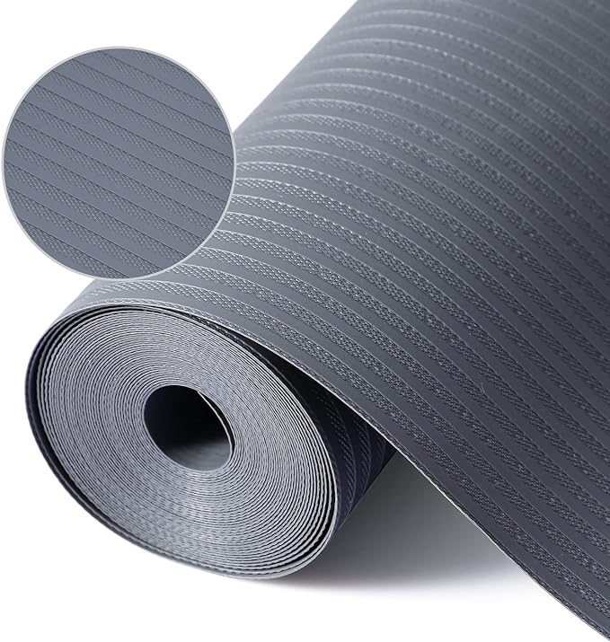 Mcrbeay Shelf Liners for Kitchen Cabinets, 16Inch x 20Ft, Non Adhesive Shelf Liner, Non-Slip Kitchen Drawer Liners, Waterproof Durable Cabinet Liners for Shelves, Refrigerator, Pantry, Dark Gray
