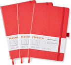 Heture Hardcover Notebooks, A5 Blank Journals Notebook for Writing 160 Pages, 8.2 x 5.5 inch, Classic Blank Notebooks for College/Work/Travel(Red 3 Pack)