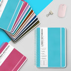 Light Blue Lined Spiral Journal Notebook with 160 Pages, 8×5.7in, A5 Spiral Notebook, Journaling Notebooks for Work, School, Women, Men, College Ruled Spiral Notebook, Hardcover Leather Journals