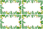 Wonmon 200 PCS Cactus Name Tags Stickers, Self Adhesive Cute Cactus Name Tag Labels Stickers for Back to School Classroom Student Office Desk Cubby Locker Themed Party, 2x3 inch