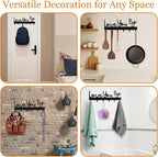 Key Holder for Wall,Key Hooks Organizer Hanger Rack Wall Mounted with Screws&Anchors,9.84inch/25cm Love You Bye Metal Wall Art Decor for Entryway Front Door Kitchen Hallway Garage Mudroom Office