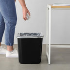 Amazon Basics Trash Can, Rectangular Commercial Office Wastebasket, 7 Gallon (Pack of 6), Black
