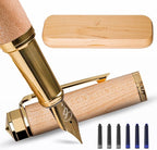 Ellington Pens Luxury Wood Fountain Pen Set – Extra Fine Nib - Includes 6 Ink Cartridges, Wooden Pen Gift Box, Ink Converter - Wood Pen For Writing, Calligraphy, Journaling, Drawing (Maple Harmony)