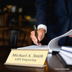 Engraved Name Plates for Door Sign Personalized Ivory Plastic Plaque with Brown Letters - Made in USA 2x10 B5