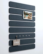 Fluxynara Cork Board Alternative Felt Strip Board 8-Pack 13"x2", Office Pin Board with 50 Push Pins, Adhesive Install for Bedroom Door & Home Office(Deep Charcoal Blue)