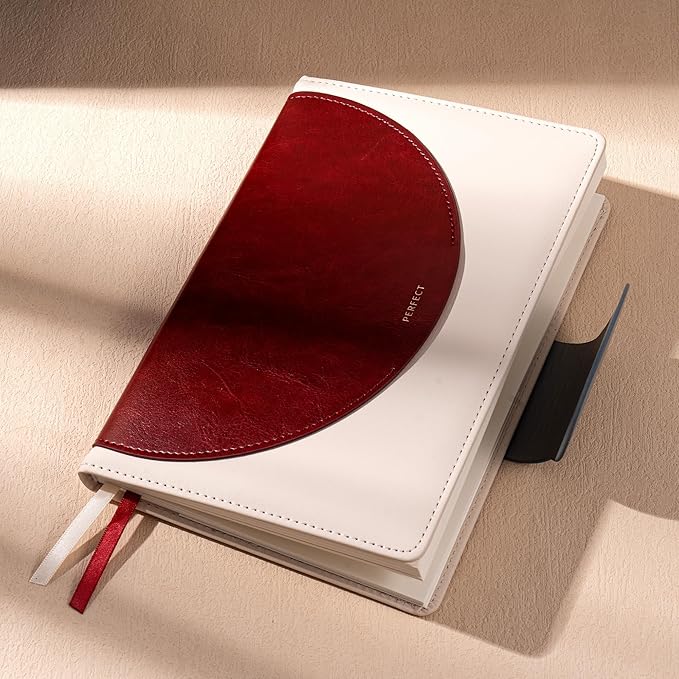 CAGIE Lined Journal for Women, 100GSM Leather Journals for Writing with Buckle Closure,A5 Hardcover Diary Journaling Notebooks for Business Work School Note Taking 5.9" x8.59 (Red)