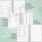 PLANBERRY Large Hourly Schedule Planner Premium – Undated Organizer for Productivity, Time Management & Budget, 8x10.4″ (Natural Green)