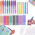 ZAYSWDNS 55 Pcs Bible Journaling Kit With 6 Gel Highlighters 8 Colorful Erasable Gel Pens and 40 Refills & 1 Erasable Gel Pen Eraser,No Bleed, for Bible Study Journaling Planner Notes School Supplies