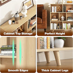Shintenchi Cube Storage Organizer, 3 Tier Mid-Century Bookcase with Legs Cubeicals Retro Wood Organizer Storage Bookcase, Freestanding Open Book Shelves for Bedroom,Living Room,Office(Natural)