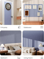 Bumusty Large Cork Board Alternative-36 x24 Felt Bulletin Board Tiles, with 30 Pushpins, 40 Adhesive Tabs, 6-Pack Slat Wall Paneling, Cork Boards for Office Push Pin Board Felt Board-Soft Periwinkle