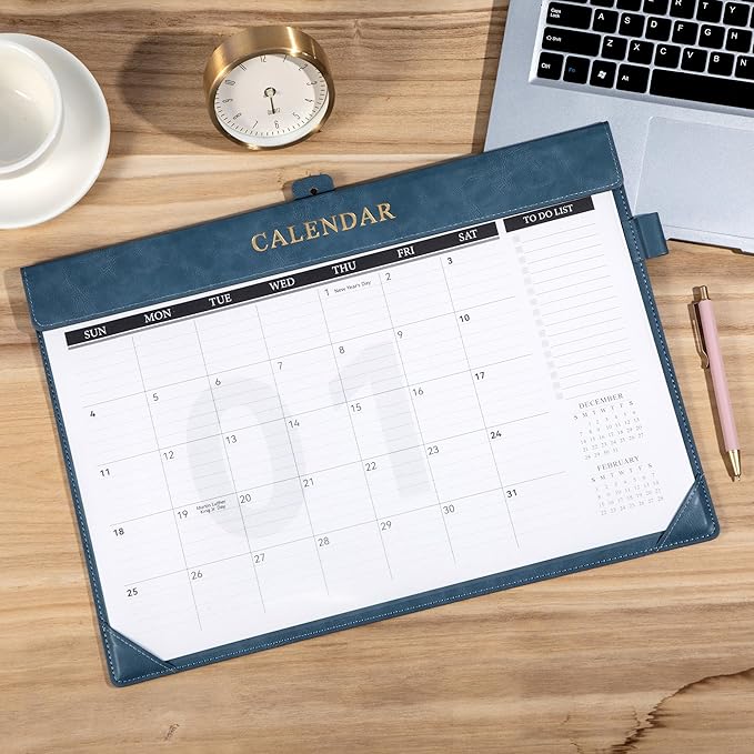 Yoment Desk Calendar Refill 2026-2027, July 2026-Dec 2027, Large 10"x16" Monthly Planner with to-do Lists 18 Months Calendar for Office School Home, Black