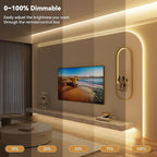 PAUTIX COB LED Strip Lights with RF Remote,UL Listed Dotless LED Lights Dimmable 3000K Warm White,Super Bright 32.8ft Flexible 24V LED Tape Light,for Kitchen Cabinets,Bed,Office Stairs Indoor Lighting
