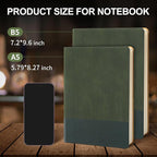 TSFPapier Lined Journal Notebook for Work College Ruled Note Book 7.2"x9.6" B5 PU Leather Daily Journaling 160 Pages for Women Men Writing Home School Supplies Business (Dark Green)
