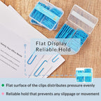 NEEWAY Colorful Paper Clips Assorted Sizes, Small and Large Paperclips, 210 Count, 3 Pack of 70 (Blue)