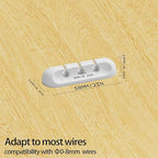 Apromisith USB Cable Organizer Clips Cord Holder,12 Packs (3-Slots) White Self Adhesive Desk Cord Cable Management