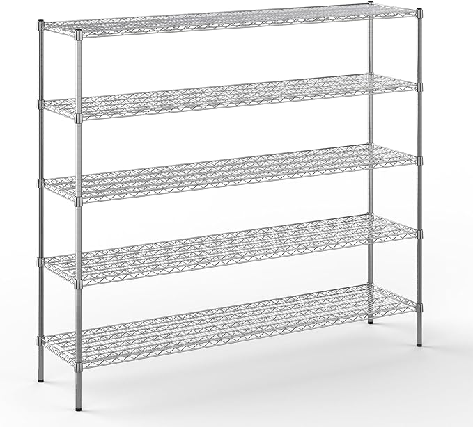 Regal Altair 18" Deep x 72" Wide x 74" Height Wire Shelving Kit | 5-Tier | NSF Commercial Storage Rack Unit