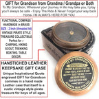 Gift for Grandson Brass Compass Engraved Quote | Memory Present to My Grandson Birthday, Baptism, Graduation, Confirmation, Love, Gift idea by Grandpa Grandma
