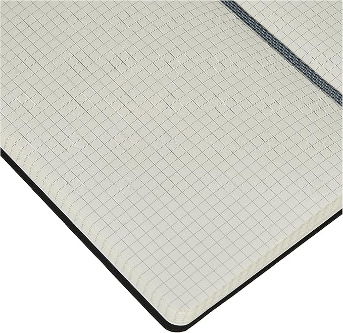 Amazon Basics Classic Grid Notebook, Graph Ruled, 240 Pages, Black, Hardcover, 5 x 8.25-Inch