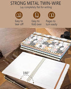 DHGPTS Spiral Journal Notebook, A5 Cute Notebooks for Women Men, College Ruled Hardcover Notebook for Work & Note Taking, 60 Pages Double-Wire Journals for Writing, Cute Gentle Cats