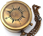 US HANDICRAFTS Home is Wherever Engraved Brass Compass with Wooden Case | Romantic Anniversary, Engagement, Wedding Gift for Boyfriend, Husband, & Loved Ones, for Him or Her