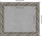 Amanti Art Silver Framed Magnetic Board 26x30 Medium Vision Board for use with Magnets, 100% Metal Sheet to Display Items as Office Decor or for Home Organization in mudroom, Kitchen or Kids Room