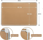 Cork Bulletin Board, 48 X 32 Inches Cork Strip Frame Message Vision Board, Large Wall Mounted Notice Memo Pin Board with 28 Push Pins