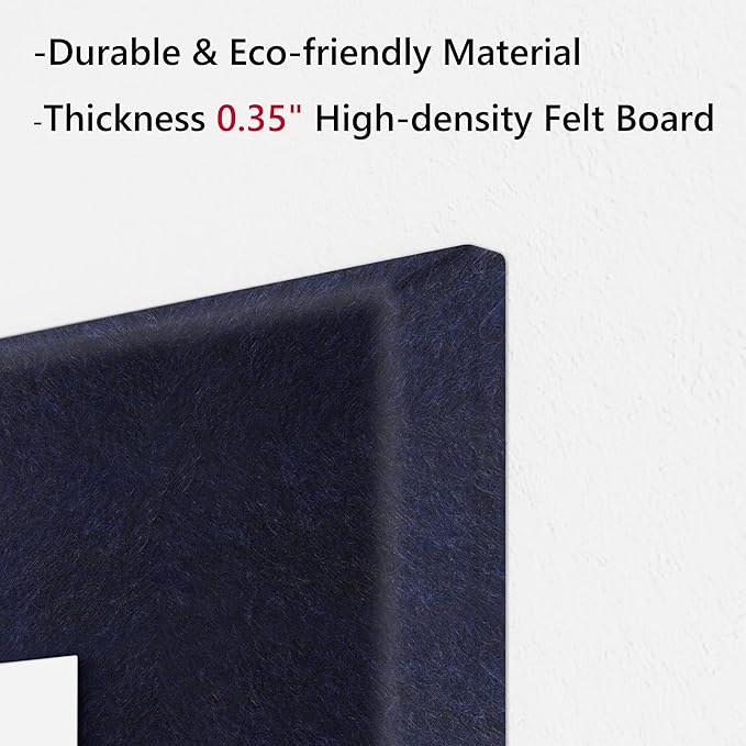 Neatsure Large Cork Board for Wall, 36" x 24" Bulletin Board with Pushpins, 6 Panels Felt Tiles Tack Push Pin Board for Office, Dark Blue