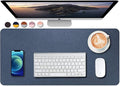SUJAYU Dual Sided PU Leather Desk Pad, Mouse Pad, Office Desk Mat, Non-Slip Laptop Desk Pad, Waterproof Desk Writing Pad for Office and Home (23.6" x 11.8", Dark Blue + Yellow)