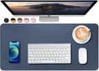 SUJAYU Dual Sided PU Leather Desk Pad, Mouse Pad, Office Desk Mat, Non-Slip Laptop Desk Pad, Waterproof Desk Writing Pad for Office and Home (23.6" x 11.8", Dark Blue + Yellow)