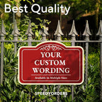 Custom Outdoor Decorative Metal Signs, Personalized Aluminum Sign, Driveway Sign - Waterproof, USA Made - Design 'Red Brick' 30x24 In