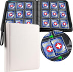 GEAoffice Archival Safe Top Loader Binder Holds 324 Cards, 9 Pocket Trading Card Binder for Toploader 3"×4" Rigid, Premium Card Collection Album Folder Holder for MTG, TCG, Sports Cards, White