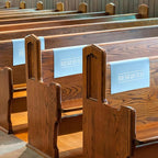 Buryeah 12 Pcs Reserved Seating Signs for Chairs Church Pew Reserved Chair Signs Placeholder with Printed Words for Weddings Parties Celebrations Receptions Church or Event (Dusty Blue)