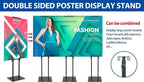 VAIIGO 4-Pack Poster Stand - Heavy Duty, Double-Sided, Adjustable Height Up to 80 inches, Outdoor Banner Stand - Black