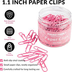 Small Paper Clips, 1.1 Inch Paper Clip, 200 pcs Paperclips (Small, Pink)