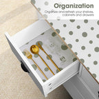 ALIUNI Drawer and Shelf Liner, Non-Slip Kitchen Cabinet Liners Non-Adhesive Thick Strong Grip Waterproof Washable Mats Protect Dresser Shelves Cupboard Bathroom Cabinets, Polka Dot, 18 in X 10 FT