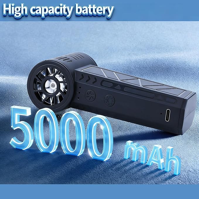 130,000RPM Cordless Air Duster with LED Light, 3-Speed Electric Air Blower & Handheld Flashlight, Rechargeable Dust Blower for PC, Keyboard, Car, Home Dark Area Cleaning
