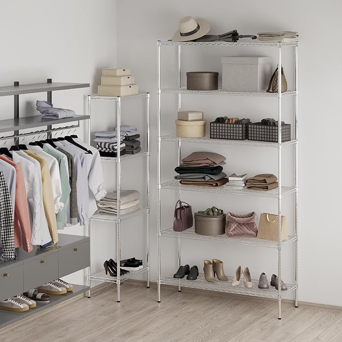 Regal Altair Wire Shelving Kit | NSF Commercial Storage Rack Unit (6-Tier | 96" Height, 18" Deep x 48" Wide)