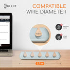 GLUIT Adhesive Desktop Cable Organizer Versatile Cord Holders Wire Clips and Cable Holder Cord Organizer for Desk Table Accessories Office Spaces New Grey 5 Pack