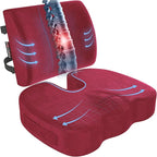 FORTEM Seat Cushion, Office Chair Cushion, Lumbar Support Pillow for Office Chair, Memory Foam Sciatica Coccyx Tailbone Pressure Pain Relief, Car Sitting Pad, Washable Non Slip, XL